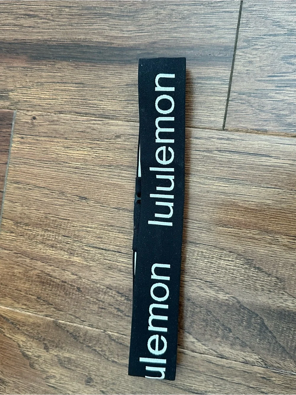 lululemon black and white wide logo headband